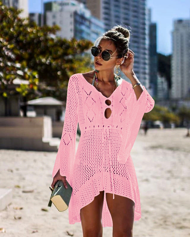 Beach Goddess Vibes: Swimsuit Cover-up and Beach Dress Pink Beachwear Australia