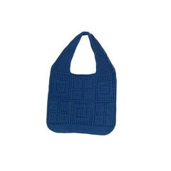 Elegant Knitted Shoulder Handbags in Solid Colours Light Blue Beachwear Australia
