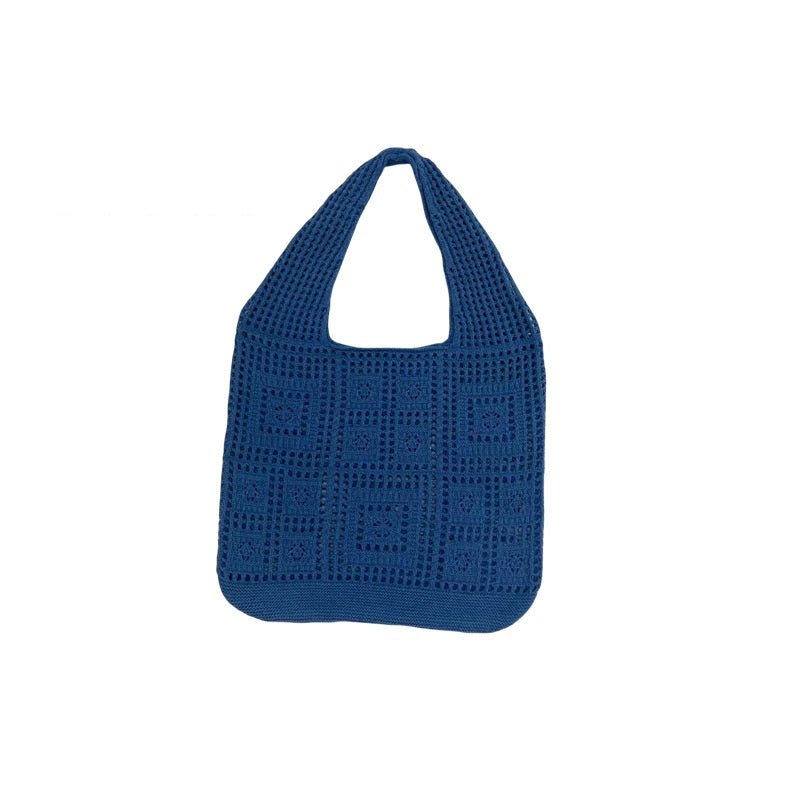 Elegant Knitted Shoulder Handbags in Solid Colours Light Sapphire Blue Beachwear Australia