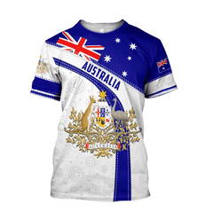 Aussie Vibes: Men's 3D Flag Print O-Neck Tee – Wear Your Patriotism in Style! N1T2023ADLY002 Beachwear Australia