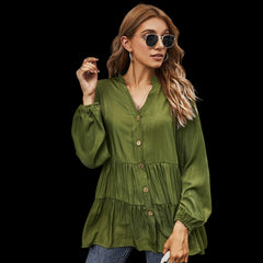 Effortless Elegant Loose Shirts for Women Army Green Beachwear Australia