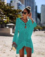 Beach Goddess Vibes: Swimsuit Cover-up and Beach Dress Lake green Beachwear Australia
