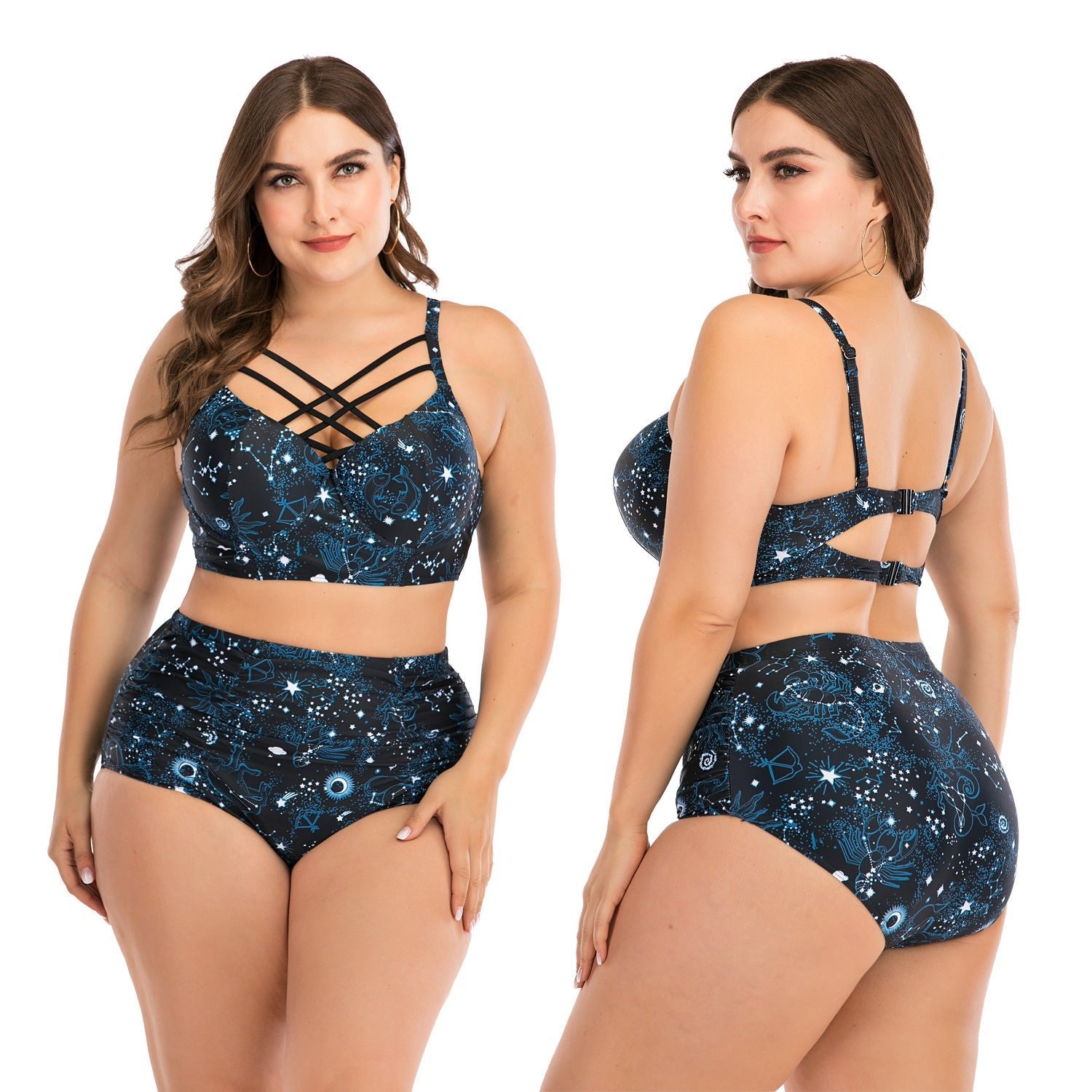 Curvy Comfort Underwire Bikini Set Dark blue Beachwear Australia