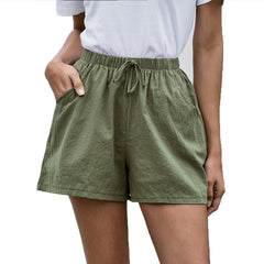 Breezy A-Line Summer Wide Leg Shorts Army Green Beachwear Australia