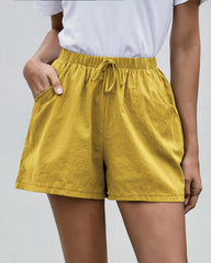 Breezy A-Line Summer Wide Leg Shorts Yellow Beachwear Australia