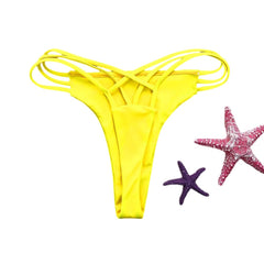 Classic Cut Thong Bikini Bottoms Yellow Beachwear Australia