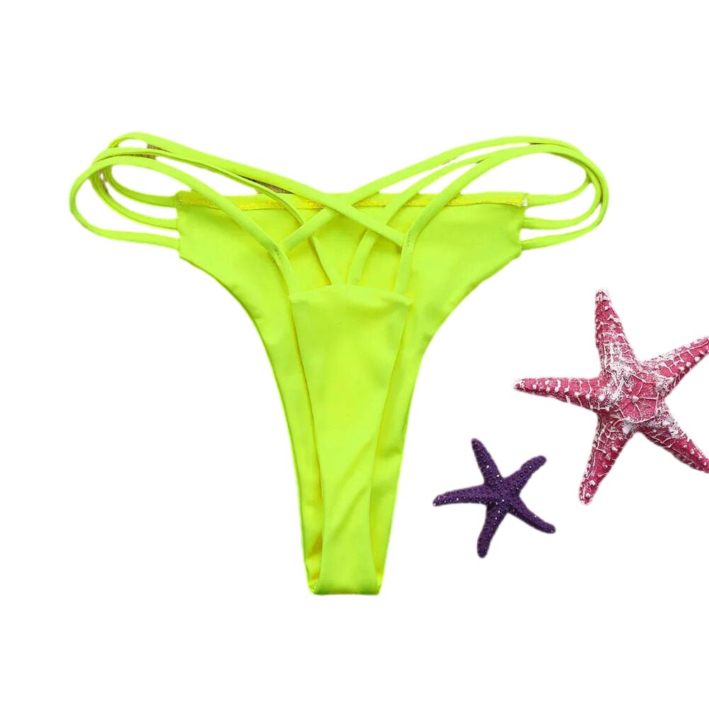 Classic Cut Thong Bikini Bottoms Fluorescent Beachwear Australia
