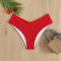 Coastal Mid-Rise Bikini Bottoms Red Beachwear Australia