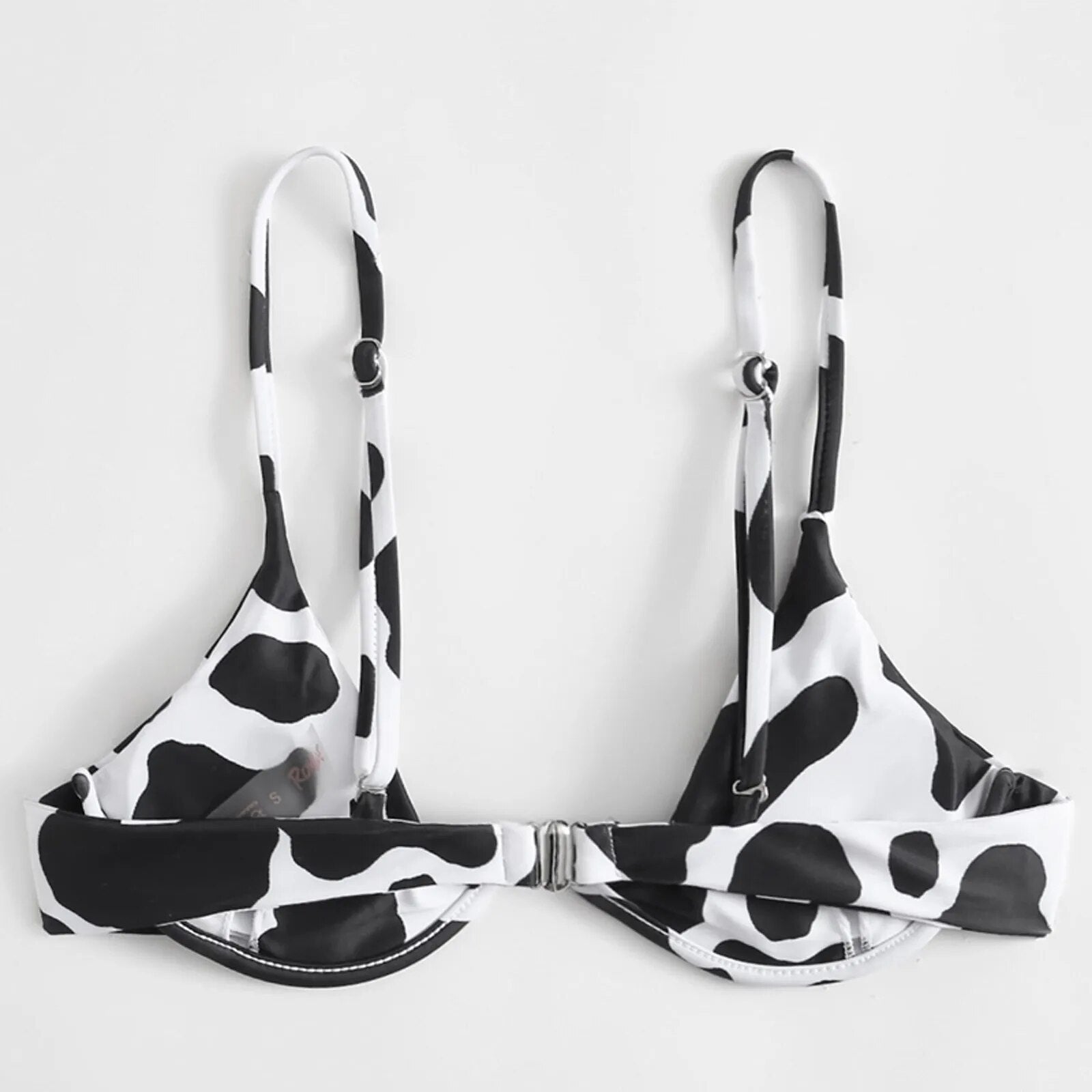Cow Print Bandeau Underwire Push-Up Bikini Top Black Beachwear Australia