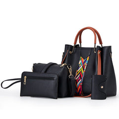 Elegant 4pcs Trendy Handbag Set For Work & Travel black Beachwear Australia