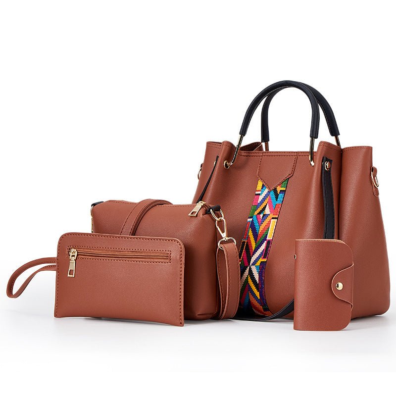 Elegant 4pcs Trendy Handbag Set For Work & Travel brown Beachwear Australia