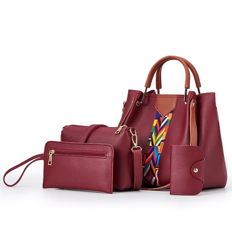 Elegant 4pcs Trendy Handbag Set For Work & Travel Claret Beachwear Australia