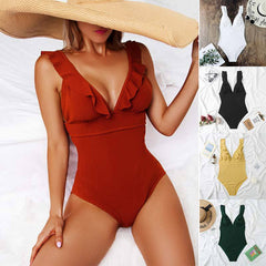 Divine Elegance: V-Neck Monokini Ginger Beachwear Australia