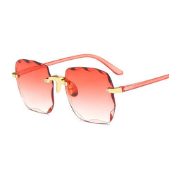 Elegant Chic: Rimless Gradient Square Sunglasses Double Red Beachwear Australia