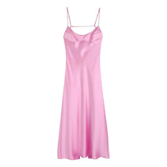 Elegant Satin Midi Dress for Unforgettable Parties Pink Beachwear Australia