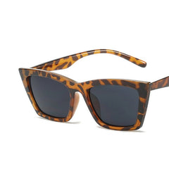Elegant Whiskers: Cat Eye Mini Frame Sunglasses leopard gray Beachwear Australia