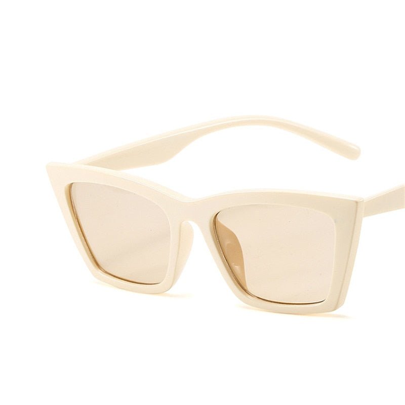 Elegant Whiskers: Cat Eye Mini Frame Sunglasses cream tea Beachwear Australia
