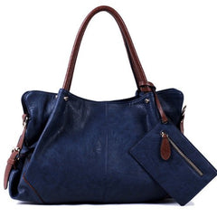 Exquisite Designer Leather Tote Bags Navy Blue Beachwear Australia