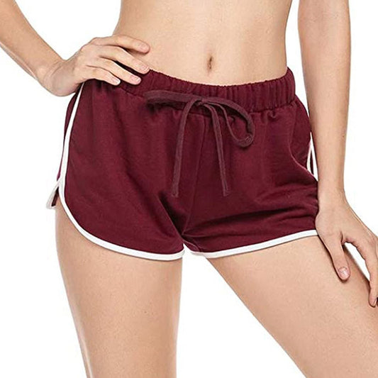 Explosion Style Ladies Solid Color Casual Shorts Wine Red Beachwear Australia