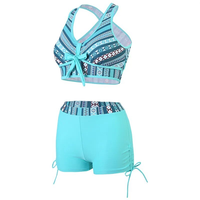 Glamorous Halter Push-Up High Waist Bikini Blue Beachwear Australia