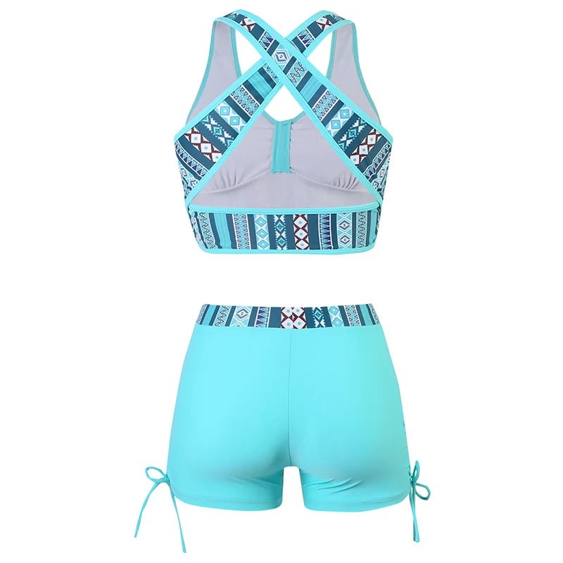 Glamorous Halter Push-Up High Waist Bikini Blue Beachwear Australia