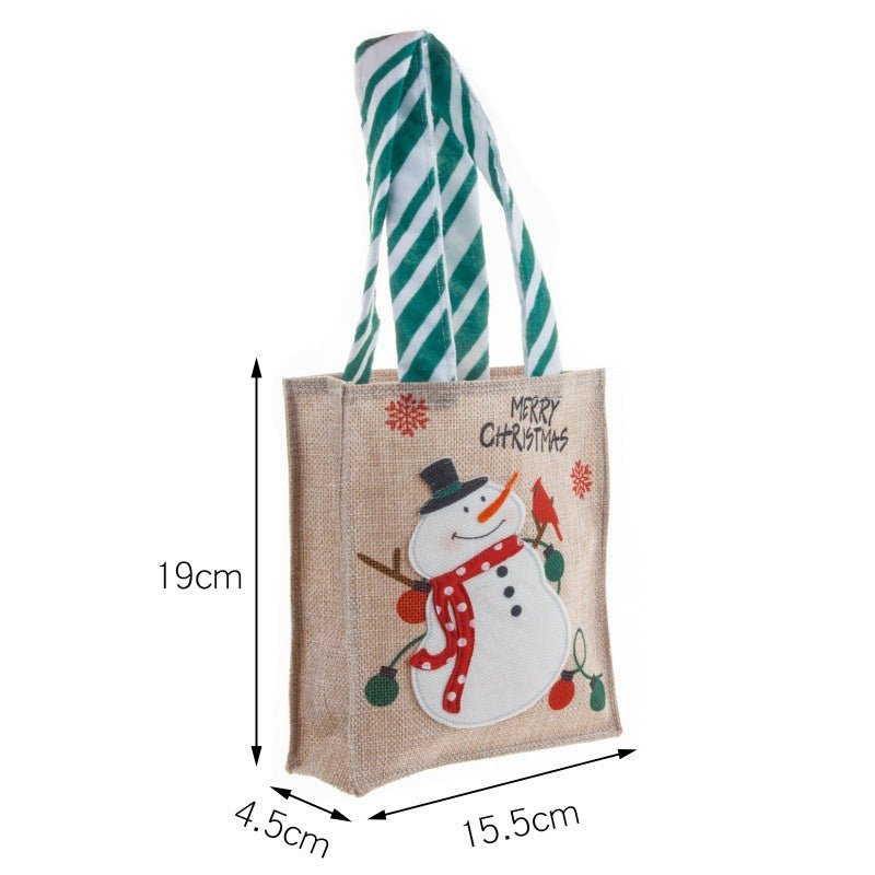 Hand-Held Linen Gift Bag for a Festive Christmas Touch Snowman Style Beachwear Australia