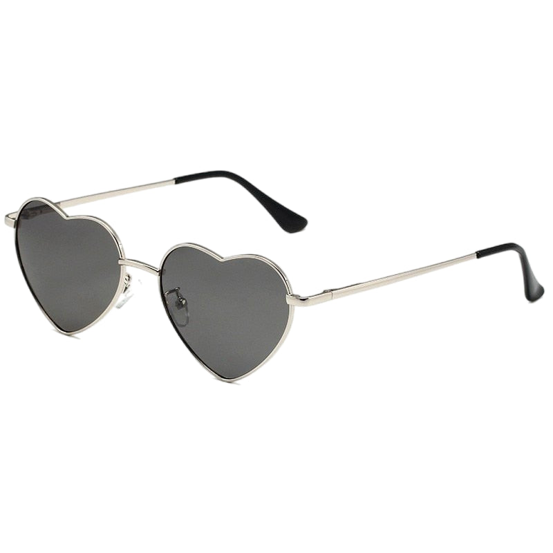 Heart-Shaped Sunglasses Silver Grey Beachwear Australia