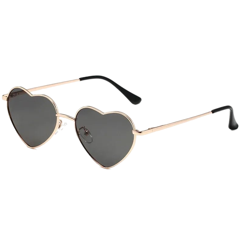 Heart-Shaped Sunglasses Gold Grey Beachwear Australia