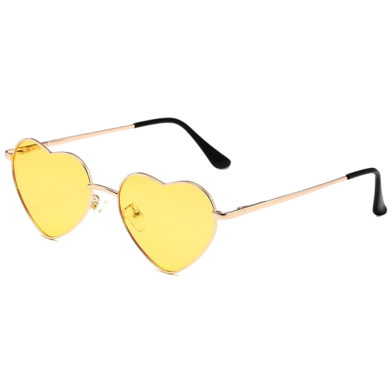 Heart-Shaped Sunglasses Gold Yellow Beachwear Australia