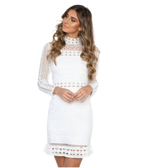Lace Seduction Stitched Elegance Dress white Beachwear Australia