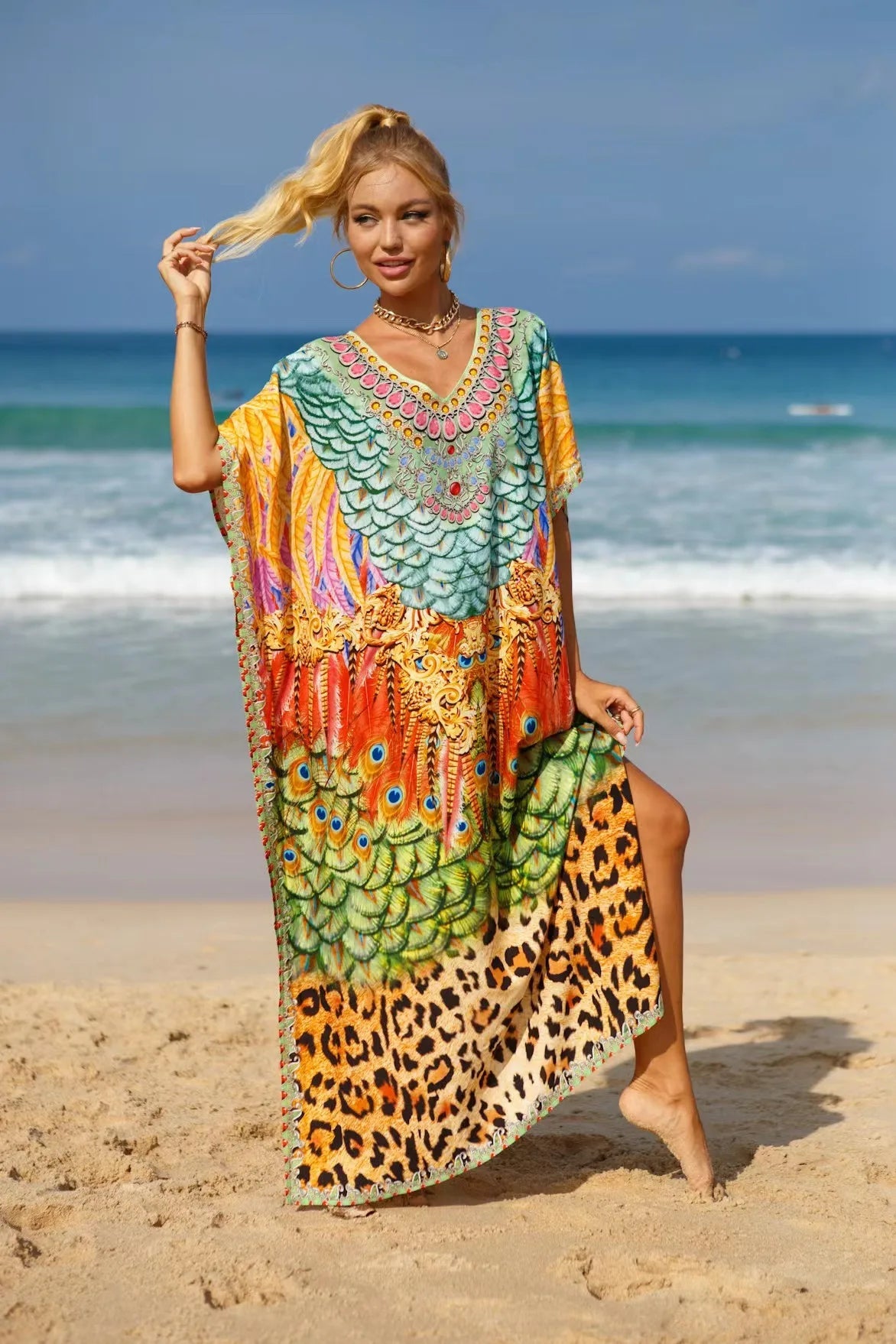 Maxi Robe Kaftans for Swimwear Bliss model 4 Beachwear Australia
