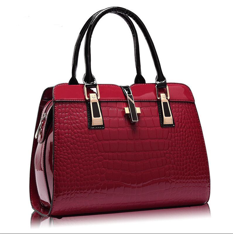 Women's Luxury Crocodile Pattern High-Quality Handbag wine red Beachwear Australia