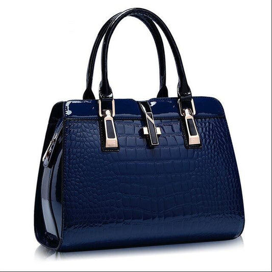 Women's Luxury Crocodile Pattern High-Quality Handbag royal blue Beachwear Australia