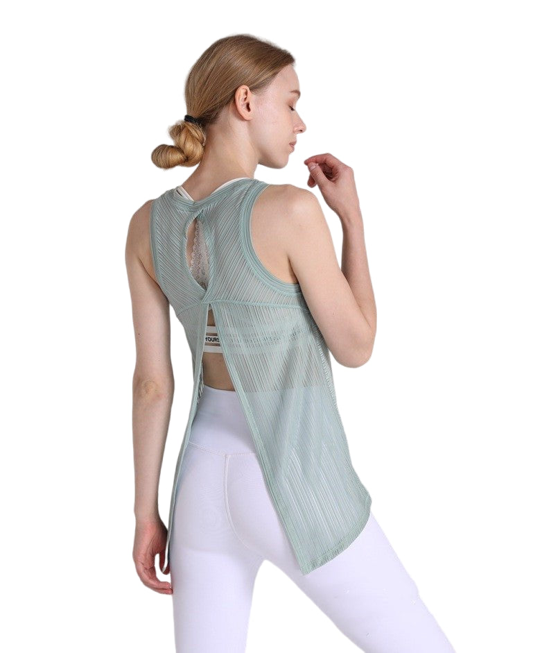 Women's Workout Sleeveless Yoga Vest Sport Tank Tops Green Beachwear Australia