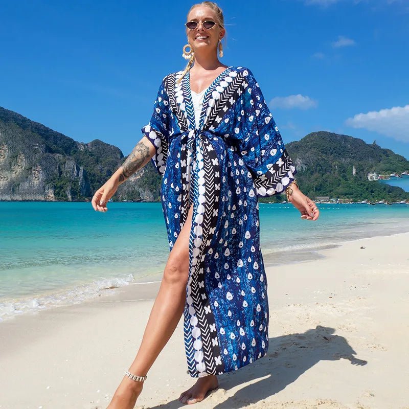 Ocean Chic: 2023 Boho Breeze Kimono – Luxe Beachwear Edition Leopard Beachwear Australia