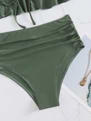Playful Elegance: Ruffle Strap Bikini Beachwear Beachwear Australia