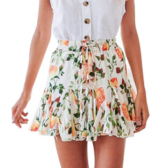 Printed pleated skirt Yellow flower Beachwear Australia