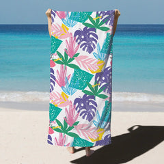Quick-Dry Microfiber Beach Towel: Oversized, Super Absorbent Leaves Beachwear Australia