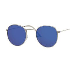 Retro Chic Small Round Sunglasses Silver Blue Beachwear Australia