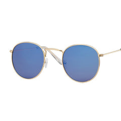 Retro Chic Small Round Sunglasses Gold Blue Beachwear Australia