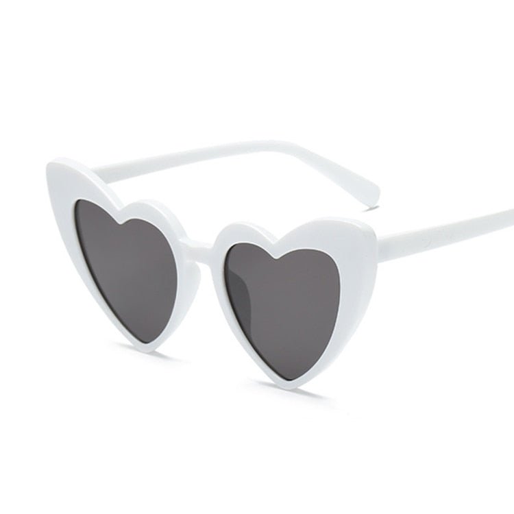 Retro Romance: Vintage Heart Shaped Sunglasses WhiteGray Beachwear Australia