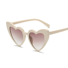 Retro Romance: Vintage Heart Shaped Sunglasses BeigeBrown Beachwear Australia