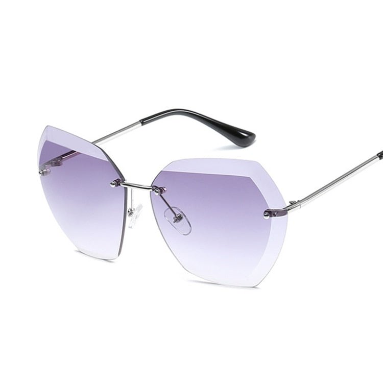 Rimless Rectangle Sunglasses Silver Doublegray Beachwear Australia