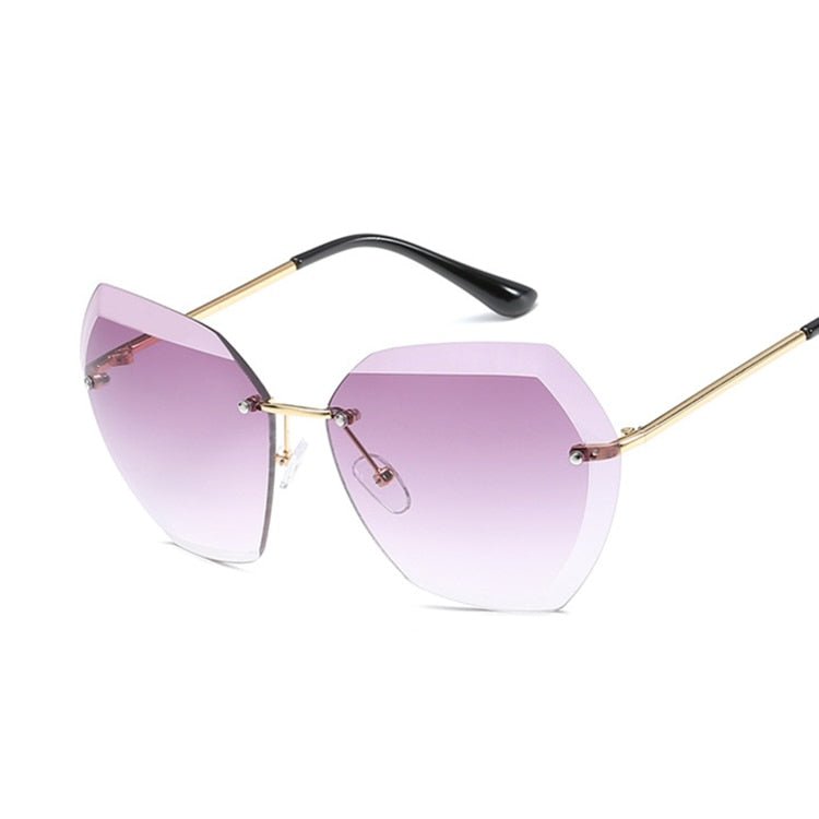 Rimless Rectangle Sunglasses Purple gray Beachwear Australia