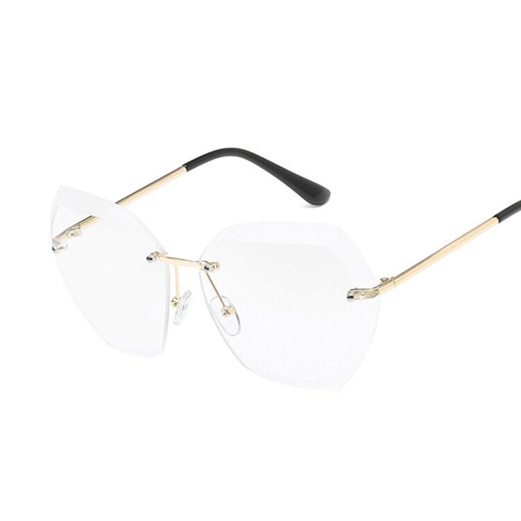 Rimless Rectangle Sunglasses Transparent Beachwear Australia