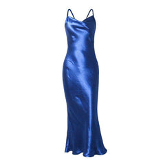 Satin dress Blue Beachwear Australia