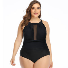 Seductive Mesh: Plus Size One-Piece Swimsuit Black Beachwear Australia