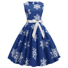 Snowflake Printed Sleeveless Dress for Women Blue Beachwear Australia