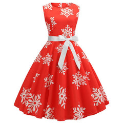 Snowflake Printed Sleeveless Dress for Women Red Beachwear Australia