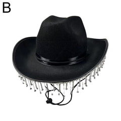Sparkling Jewel Crystal-Embellished Cowgirl Hat Black Beachwear Australia